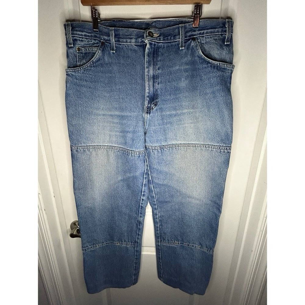Vintage 90's Dickies Double Knee Faded Denim Carpenter Jeans Sz Mens 38x30 NWOT